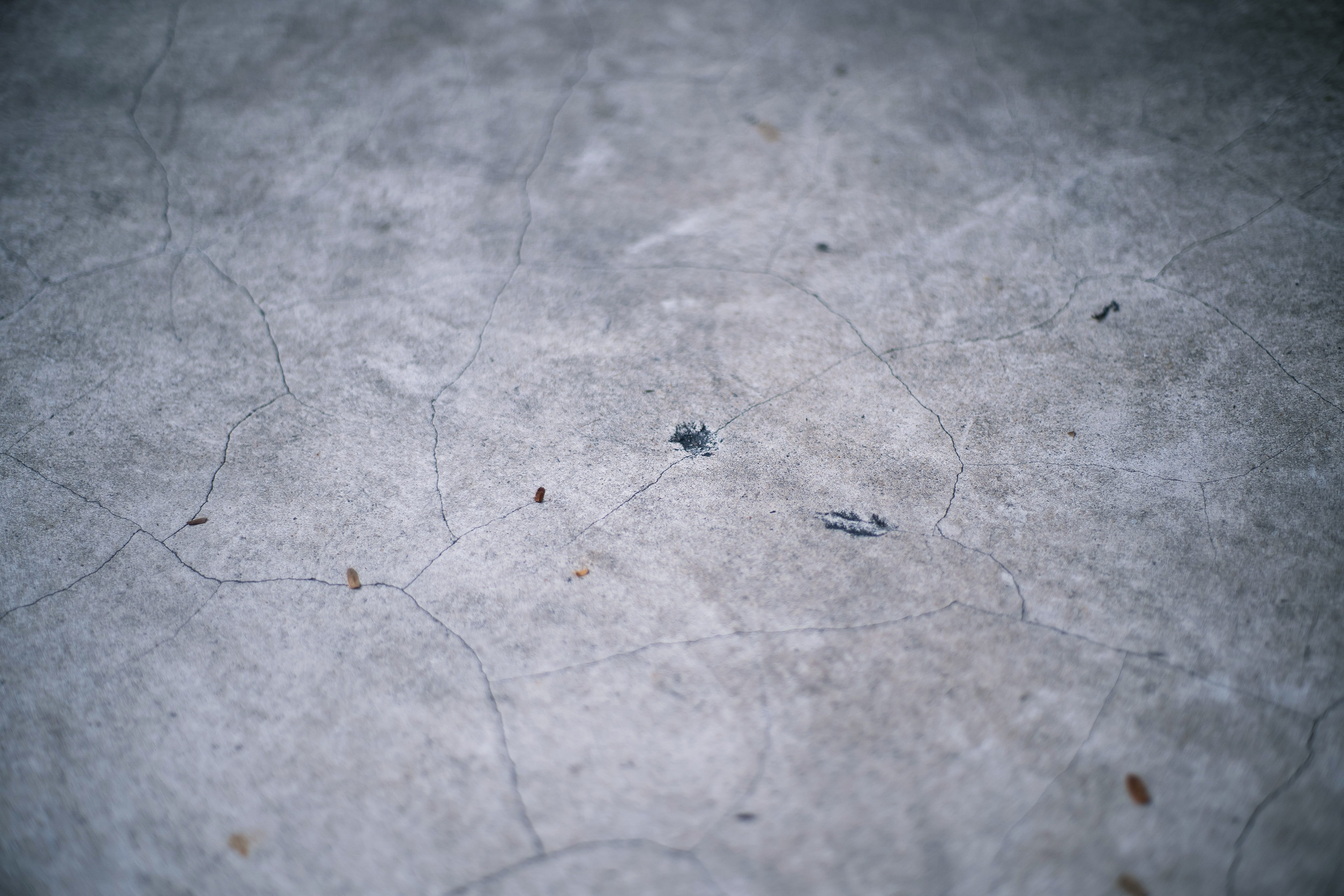 Cracked concrete flooring